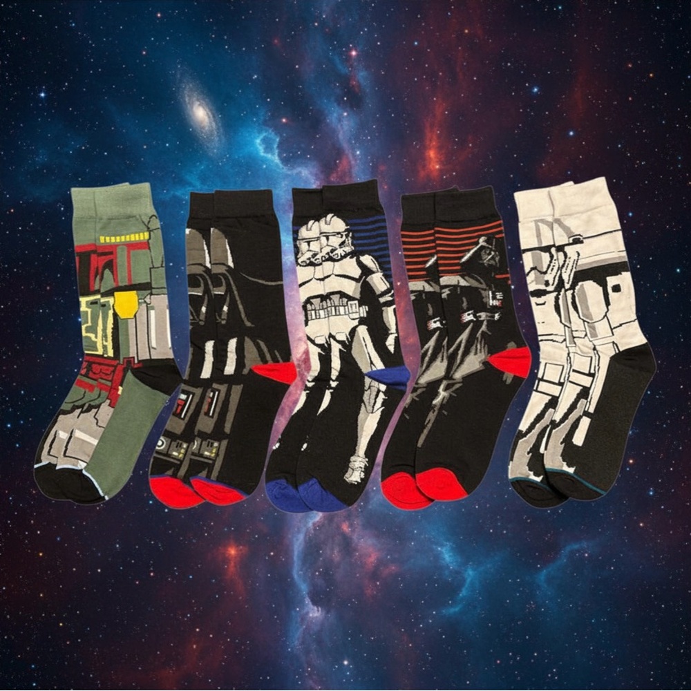 Star Wars Disney Premium Cartoon Socks Unisex One Size Fits All Mid-Shin NEW!